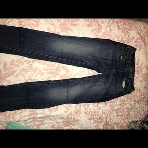 Dark with light wash thigh jeans